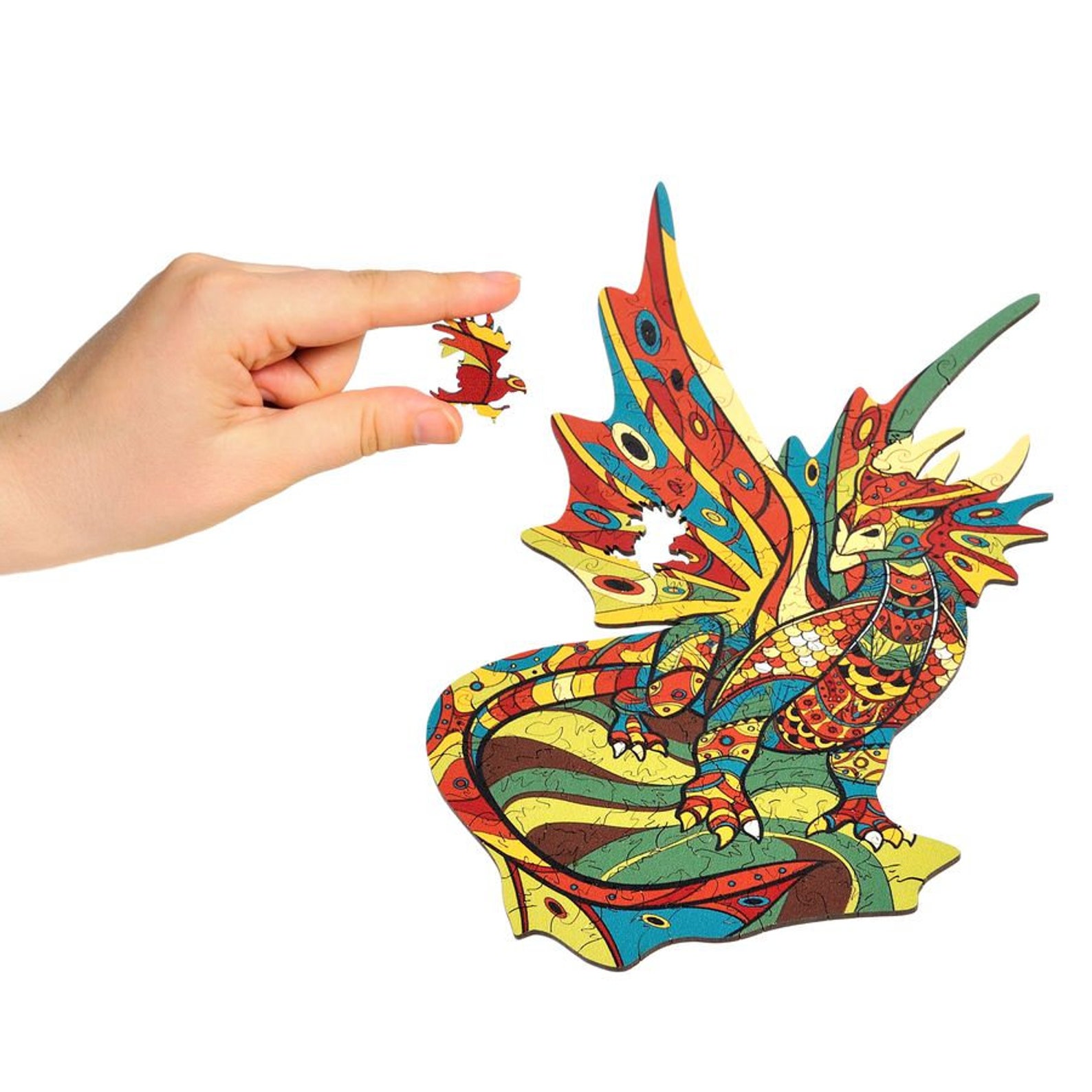 Dragon Wooden Jigsaw Puzzle for Adults Children Wood Puzzle Etsy