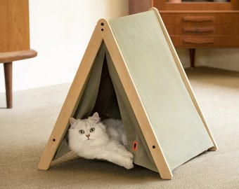 Cat &dog bed, Pet furniture, Teepee for cats and dogs, Cat hammock, Bed cave, Cat bed tent, Cat house tent, Wooden cat bed, Cat furniture