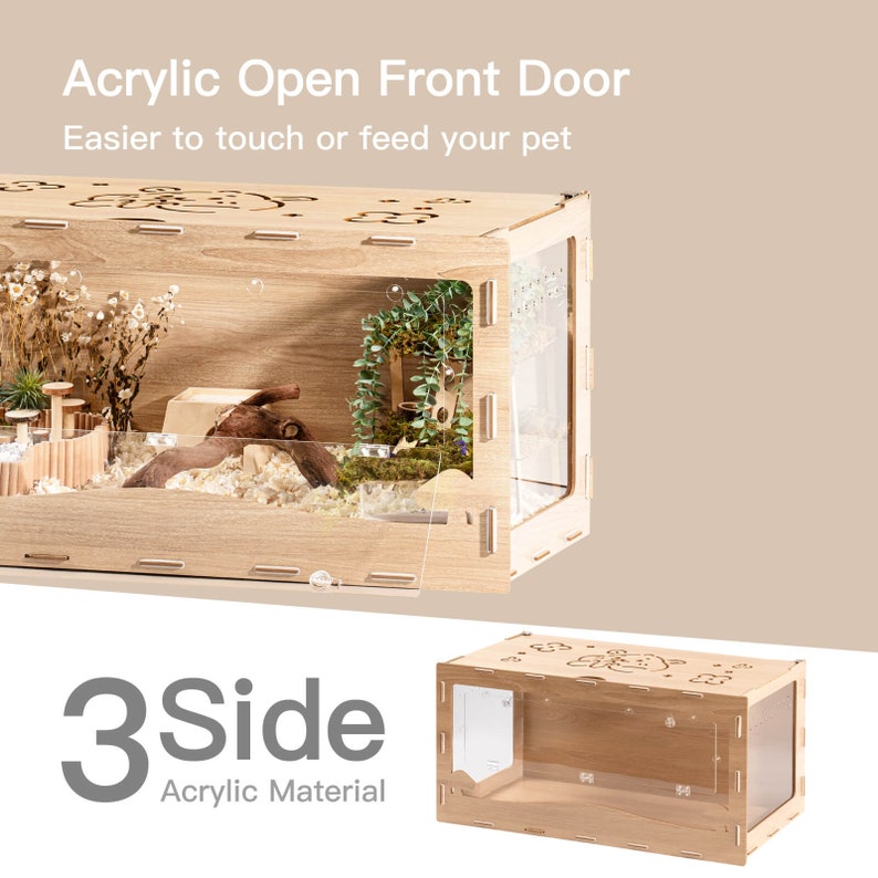 Large Wooden Hamster Cage Wood Pet Furniture Small Pet Cage - Etsy - Hamster Cage Wood Accessories
