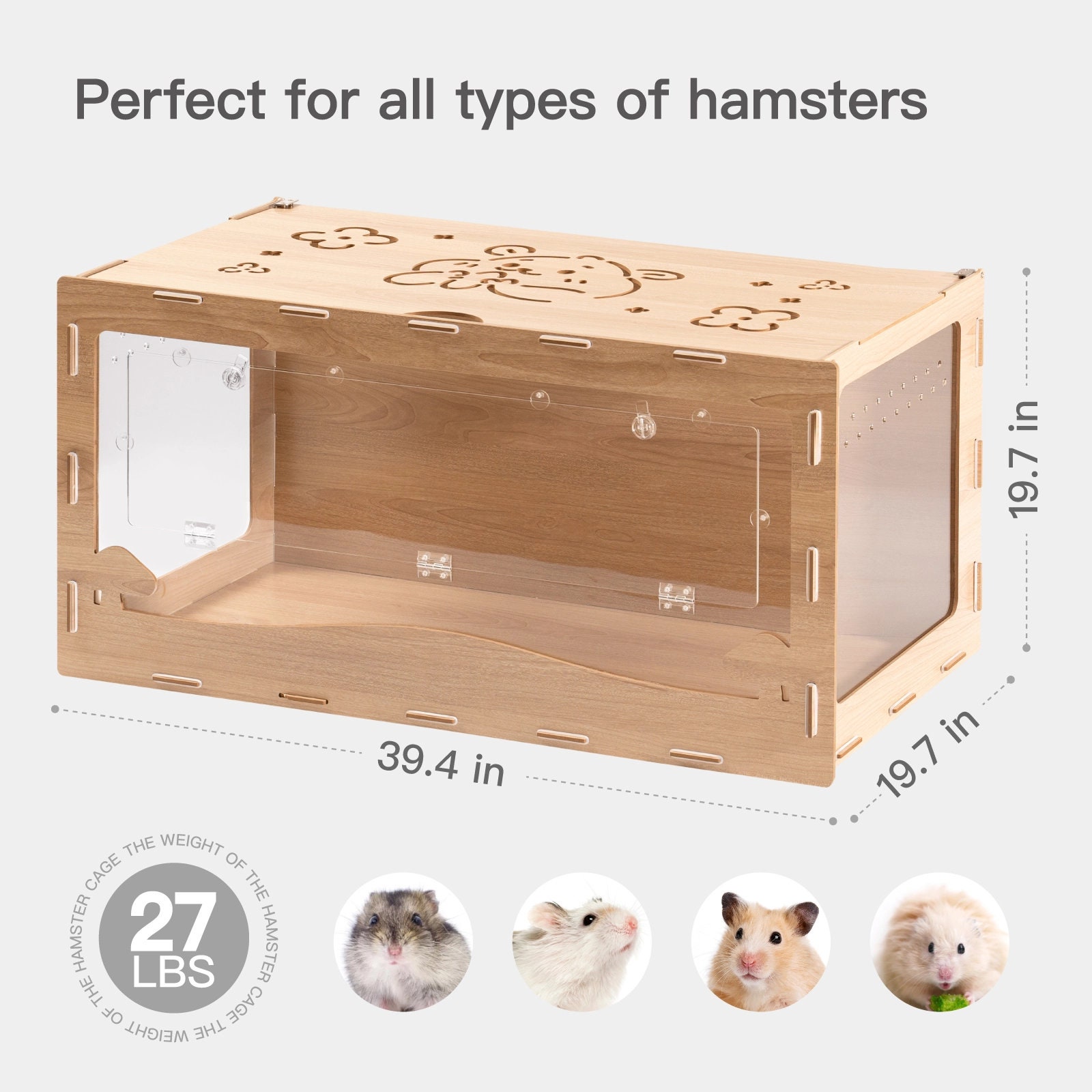 Large Wooden Hamster Cage Wood Pet Furniture Small Pet Cage Etsy