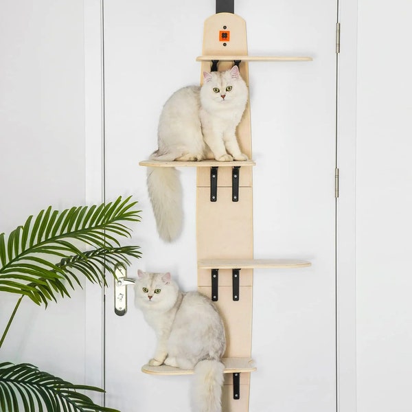 Holztür Katzenbaum, Türbehang Bett für Katzen, Katzenkletterbaum, Holzkatzenregal, Katzenmöbel, Haustiermöbel, Katzenspielmöbel