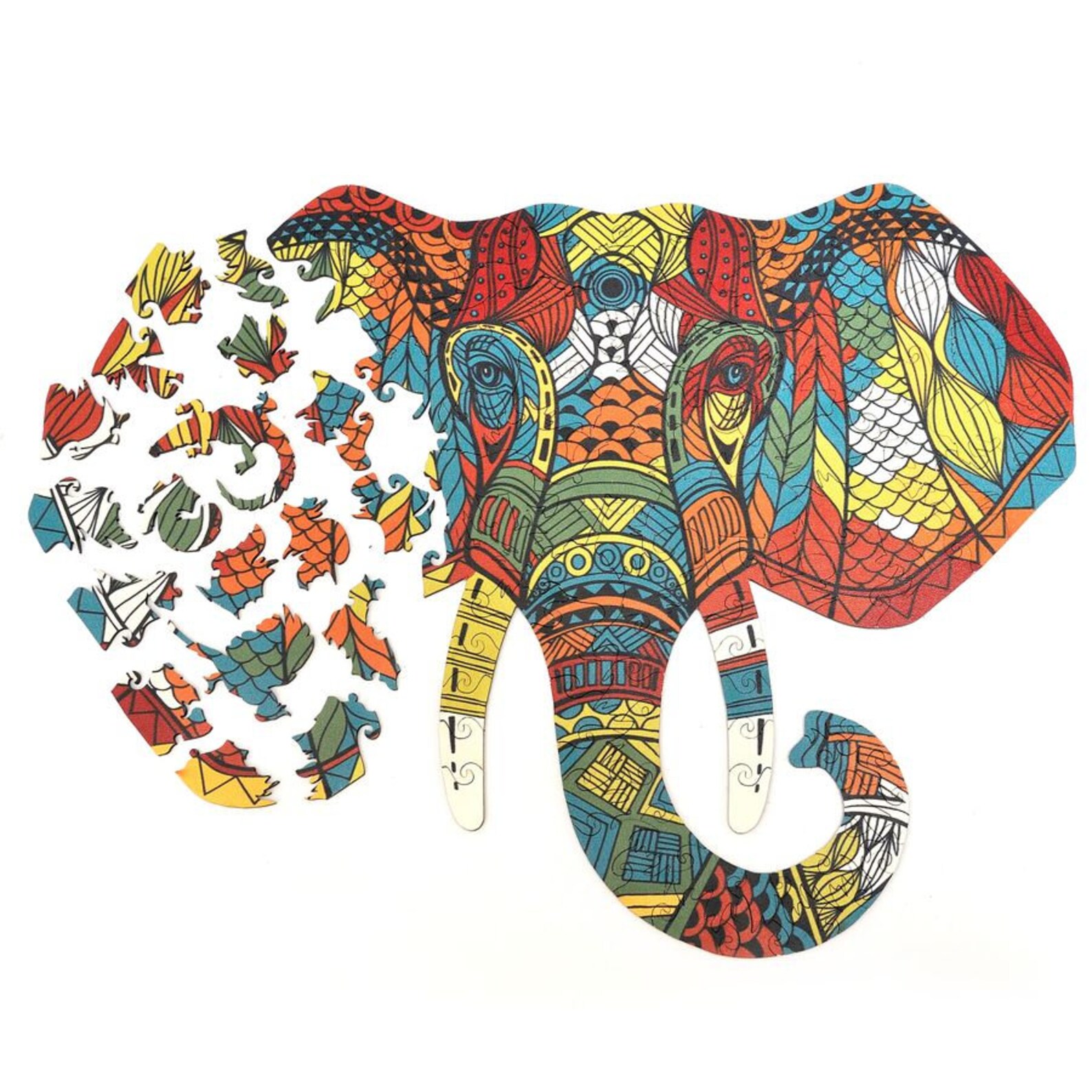Elephant wooden jigsaw puzzle for adults children Wood puzzle Etsy