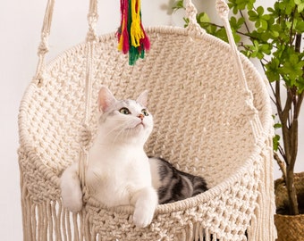 Macrame cat hammock, Window cat hammock, Window cat perch, Macrame cat swing, Boho cat bed, Crochet Pet bed, Cat shelf, Cat Pet Furniture