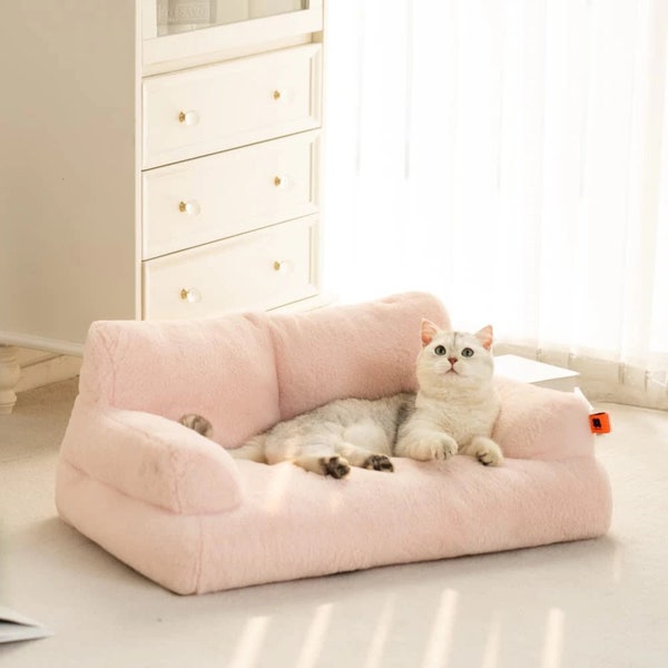 Katzensofa, Haustier Sofa, Katzenbett, Katzencouch, Katzenmöbel, Haustiermöbel, Weiche Katzenunterlage, Hundeunterlage, Kleines Hundesofabett, Katzenkissenbett