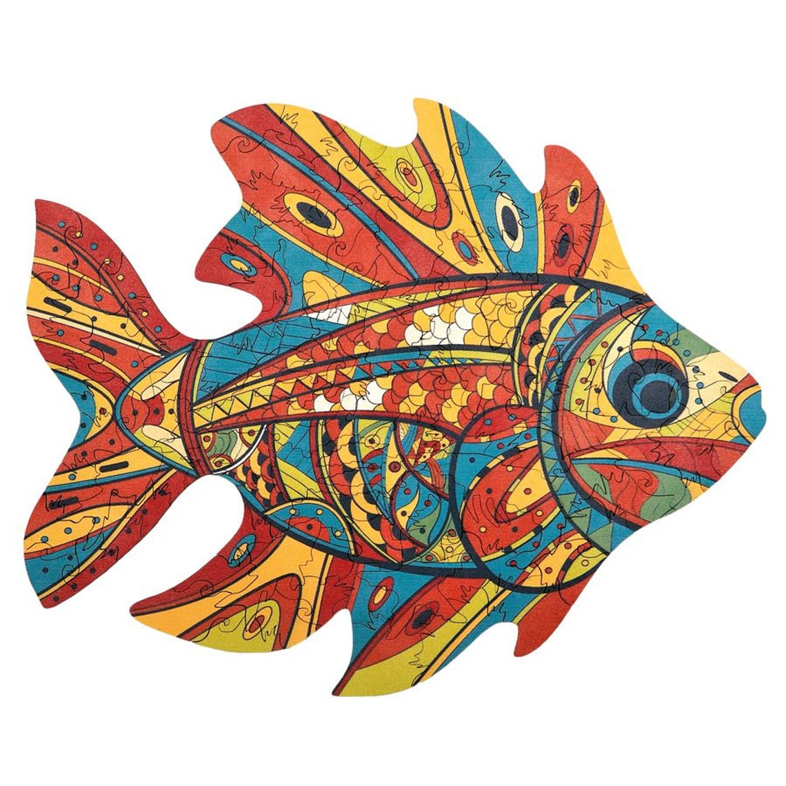 Fish Wooden Jigsaw Puzzle for Adults Children Wood Puzzle Etsy