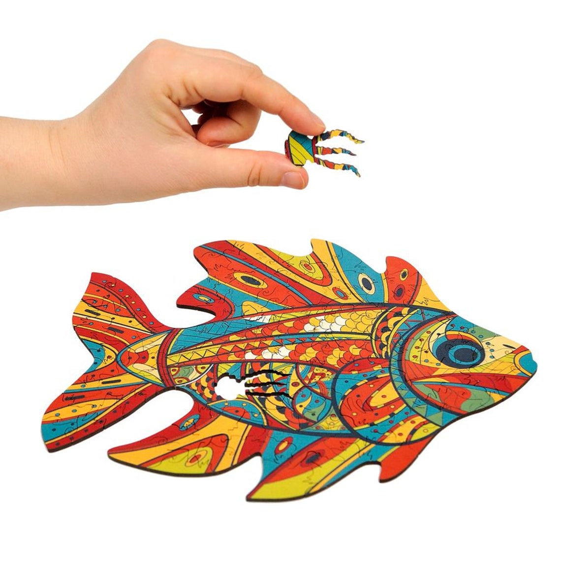Fish wooden jigsaw puzzle for adults children Wood puzzle Etsy