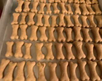 Sample Pack of AMR Peanut Butter and Pumpkin Dog Treats Extra-Small with No Preservatives, No Dyes, No Sugars; Six Treats
