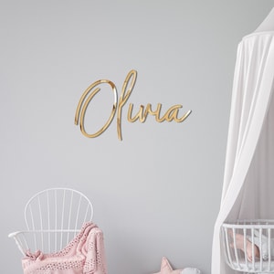 Gold Mirror Plexi Glass Gift - Girls and Boys Name Sign - Name Sign for Nursery - Kids Room Wall Decor - Custom Name Sign - Laser Art