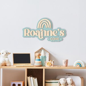 Custom Wooden Name Sign - Kids Playroom Wall Decor - Boho Wall Art - Nursery Decoration Gift - Wood Letter Name - Baby Room Decor