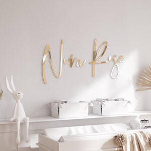 Gold Acrylic Baby Name Sign - Nursery Wall Decor - Custom Acrylic Letters - Baby Girl Name Sign - Custom Baby Shower Gift
