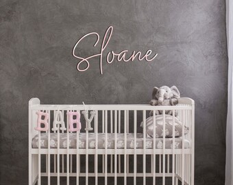 Girl Nursery Name Sign - Acrylic Baby Name Sign - Newborn name Sign - Nursery Wall Decor - Wall Name Sign - Wooden Baby Name Sign