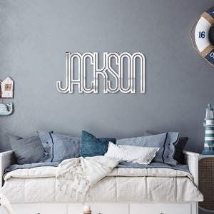 Children Bedroom Name Sign - Silver Mirror Name Sign - Nursery Wall Decor - Nursery Wall Hangings - Personalized Baby Sign Name -