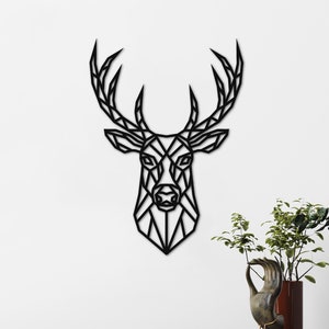 Deer Wall Art, Geometric Deer Head, Custom Wall Decor, Geometric Deer Wall Decor, Home Wall Decor, Geometric Animals Wall Decor