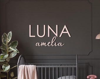 Tabliczka z imieniem i nazwiskiem do pokoju dziecięcego - spersonalizowana tabliczka z imieniem - dekoracja ścienna do pokoju dziecięcego - dekoracja ścienna do pokoju dziewczynki - spersonalizowana tabliczka z imieniem i nazwiskiem