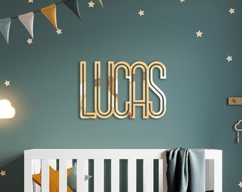 Namensschild als Wandgeschenk – Namensschild für Jungen – Wanddeko fürs Kinderzimmer – Personalisiertes Namensschild – Namensschild für Mädchen