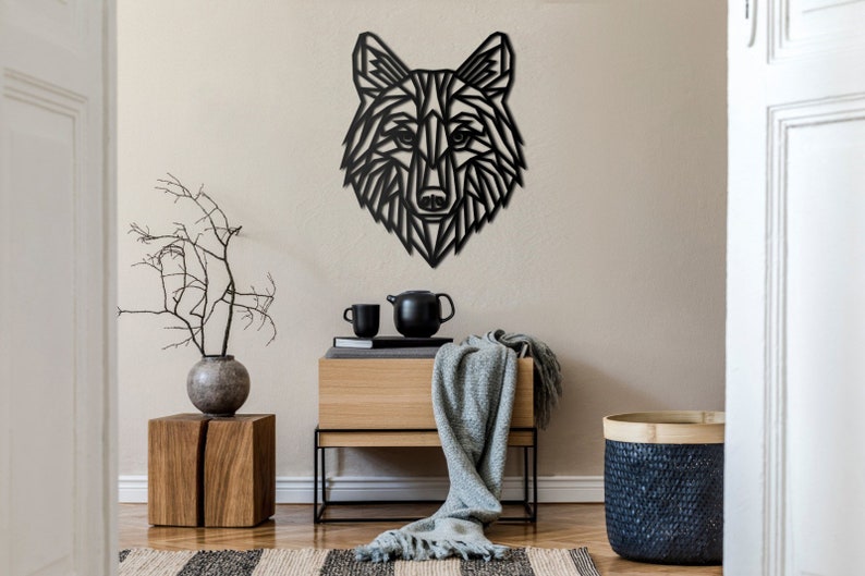 Geometric Wolf Wall Art Geometric Wall Decor Wolf Wall Art Etsy
