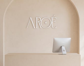 Personalisiertes Acryl-Business-Logo-Schild - Personalisiertes Wandschild für Büro, Studio, Salon - Lasergeschnittenes Acryl-Namenslogo - Branding-Wanddekoration