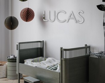 Silver Mirror Acrylic First Name - Nursery Wall Name Sign - Baby Name Sign - Nursery Decoration - Baby Shower Decor