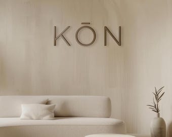 Drewniany znak z logo dla firm - Niestandardowe oznakowanie ścienne - Wycinana laserowo sztuka ścienna do biura - Spersonalizowany wystrój salonu lub studia