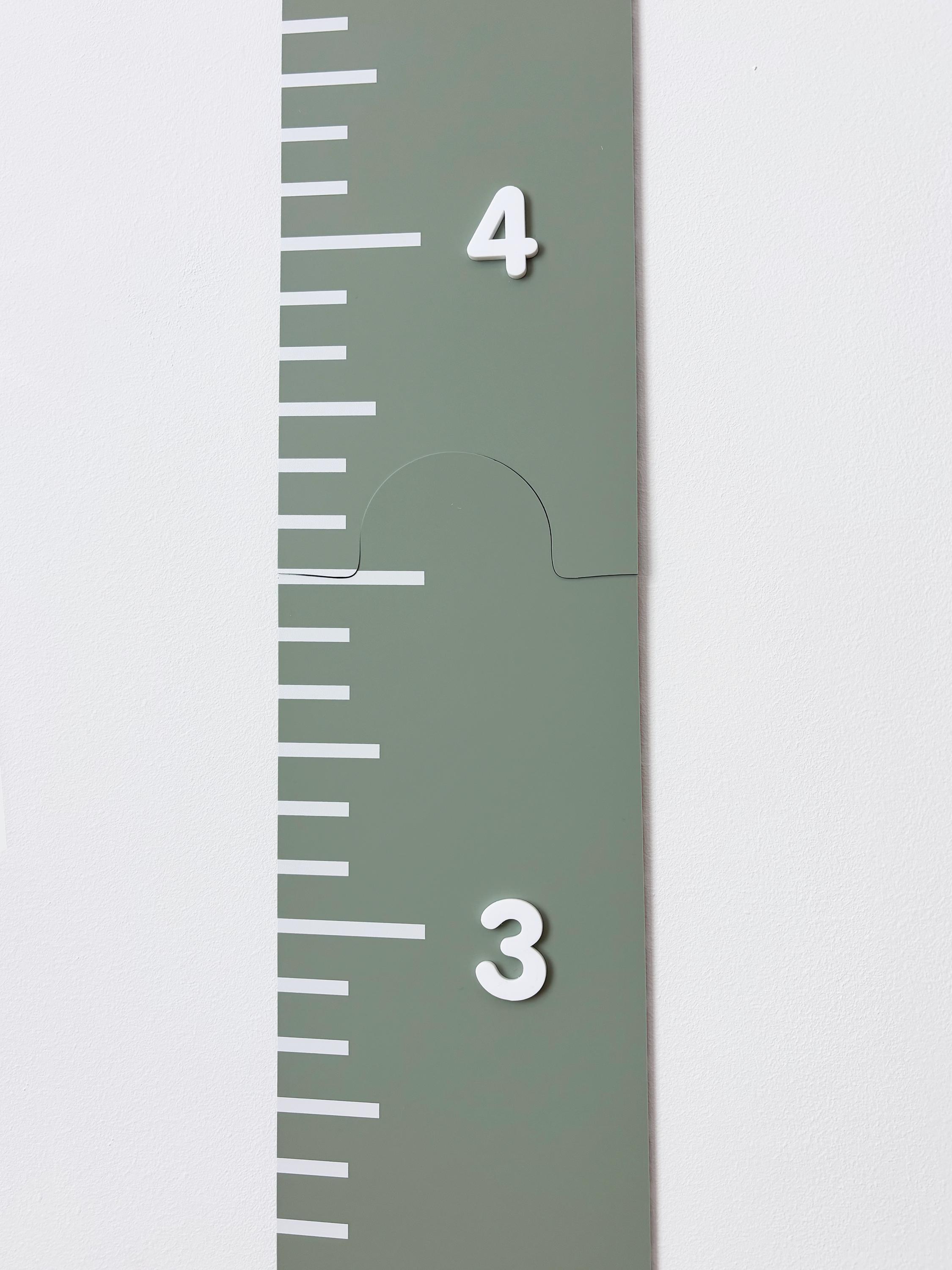 Kids Growth Chart With Lion - Matte Sage Green Acrylic Height Ruler ...