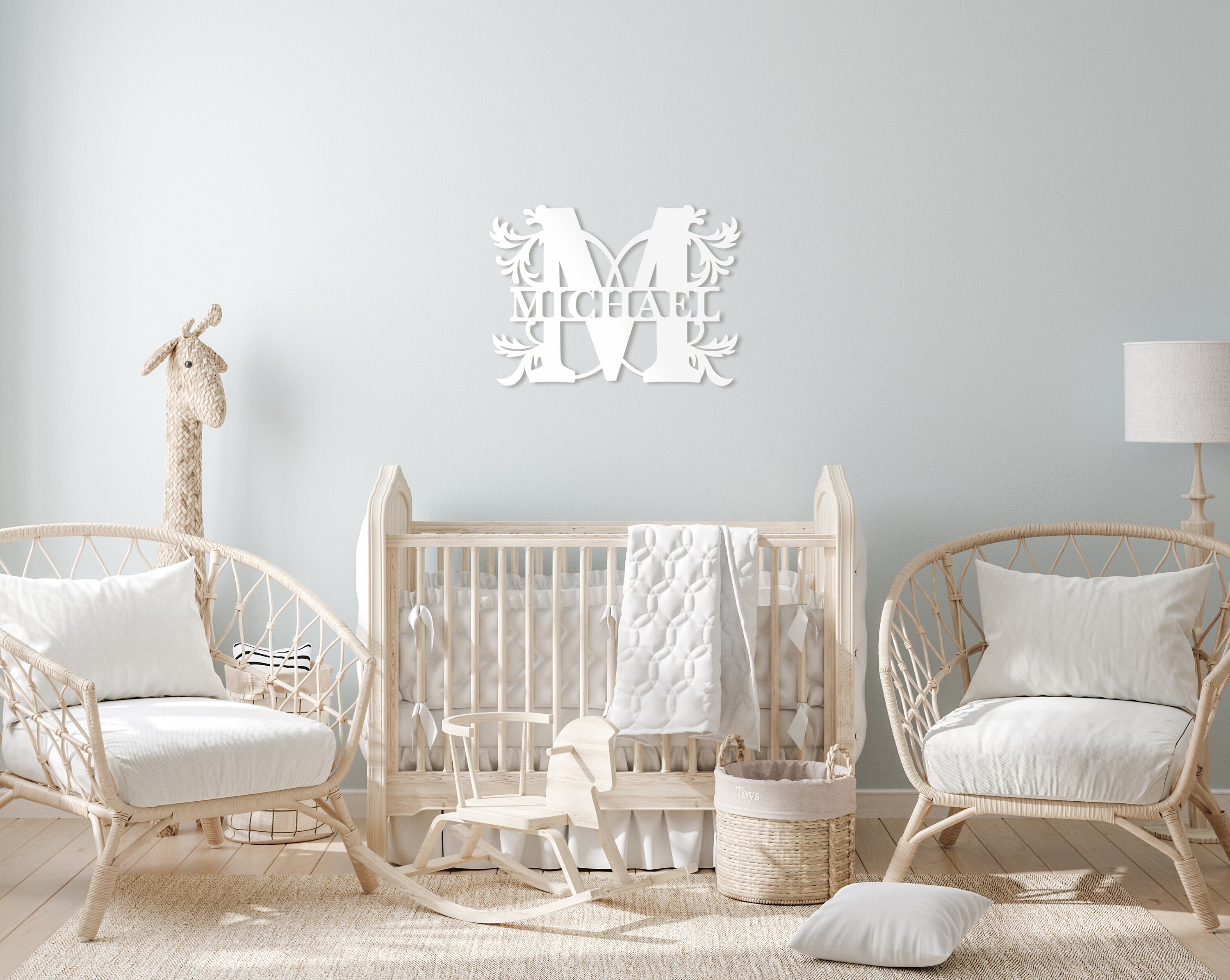 Monogram Name Nursery Wall Decor Nursery Wall Art - Etsy