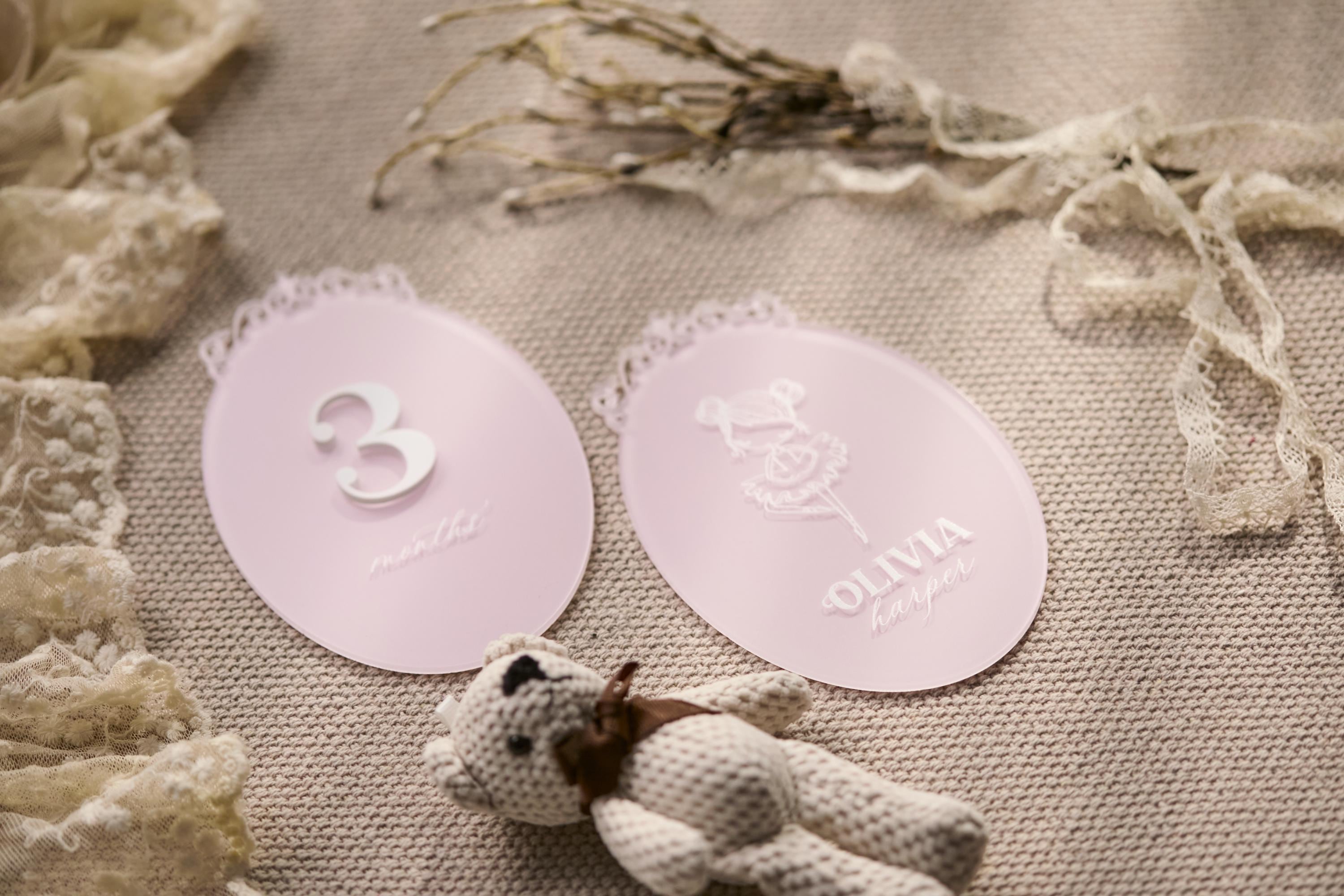 Acrylic Baby Milestone Cards - Ballerina Monthly Cards - Tiara Baby ...