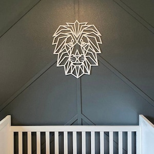 Bedroom Wall Decor, Geometric Lion Wall Art, Safari Animals Wall Decor, Kids Room Wall Decor, Geometric Safari Animals Decor, Home Decor