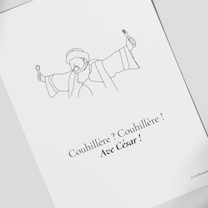 Cartel de la cita de Kaamelott "Couhillère" - Impresión minimalista de tarjeta/póster - Película, réplica, cine, idea de regalo original y divertida