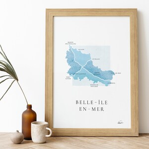 Poster Belle-île-en-mer |  Signed poster - Carte Belle ile - French Poster Pair