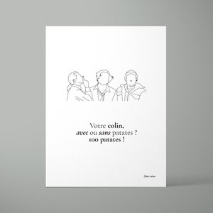 Cita del cartel Los tres hermanos | Cartel minimalista - Fondo blanco - Película, cine, divertido, idea de regalo - Cartel de pareja francesa