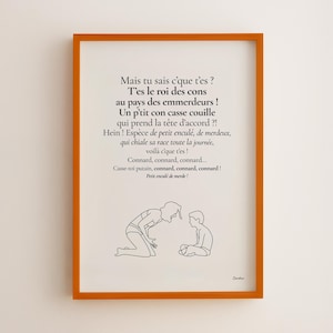 Póster de la cita de Nos Jours Heureux – Réplica de la película francesa de culto – Póster divertido – Decoración minimalista de la pared – Idea de regalo original