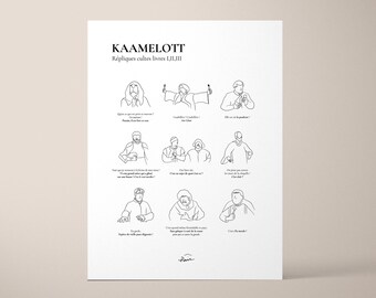 KAAMELOTT | poster Minimalist poster signed - White background - Series, cinema, funny, quote, comedy - French poster Pair