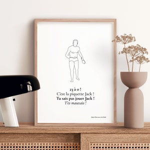 Citazione del poster OSS 117 | Poster decorativo minimalista - testo cinematografico francese, film, divertente - idea regalo originale - Coppia francese