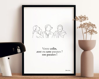 Quote poster The Three Brothers | Minimalist poster - White background - Film, cinema, funny - Pair French poster