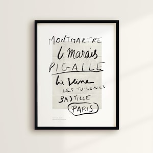 Cartel “ESCAPADA A PARIS” | Póster decorativo de moda para los amantes de la ciudad de París: impresión artística, pintura, escritura a mano
