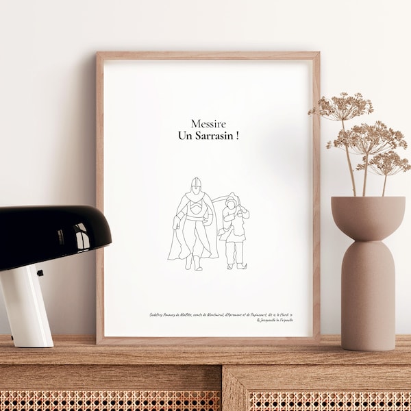 Poster quote Visitors | Minimalist poster - White background - Film, cinema, funny, gift idea - French Pair poster