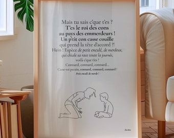Nos Jours Heureux quote poster – Cult French film replica – Funny poster – Minimalist wall decor – Original gift idea