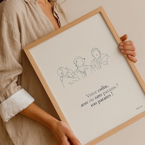 Poster quote The Three Brothers "100 potatoes" - Cult French cinema replica - Funny poster - Original gift idea