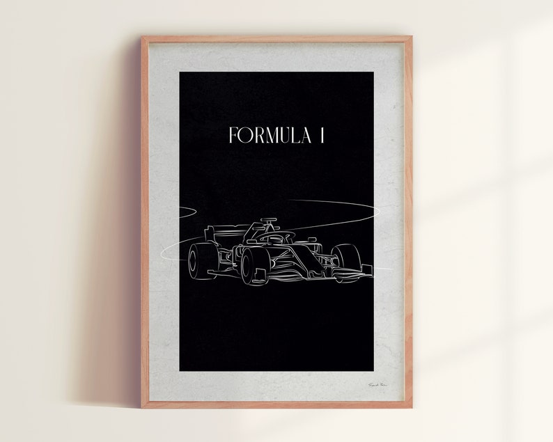 Affiche FORMULE 1 Poster minimaliste signé gris ou noir Etsy France