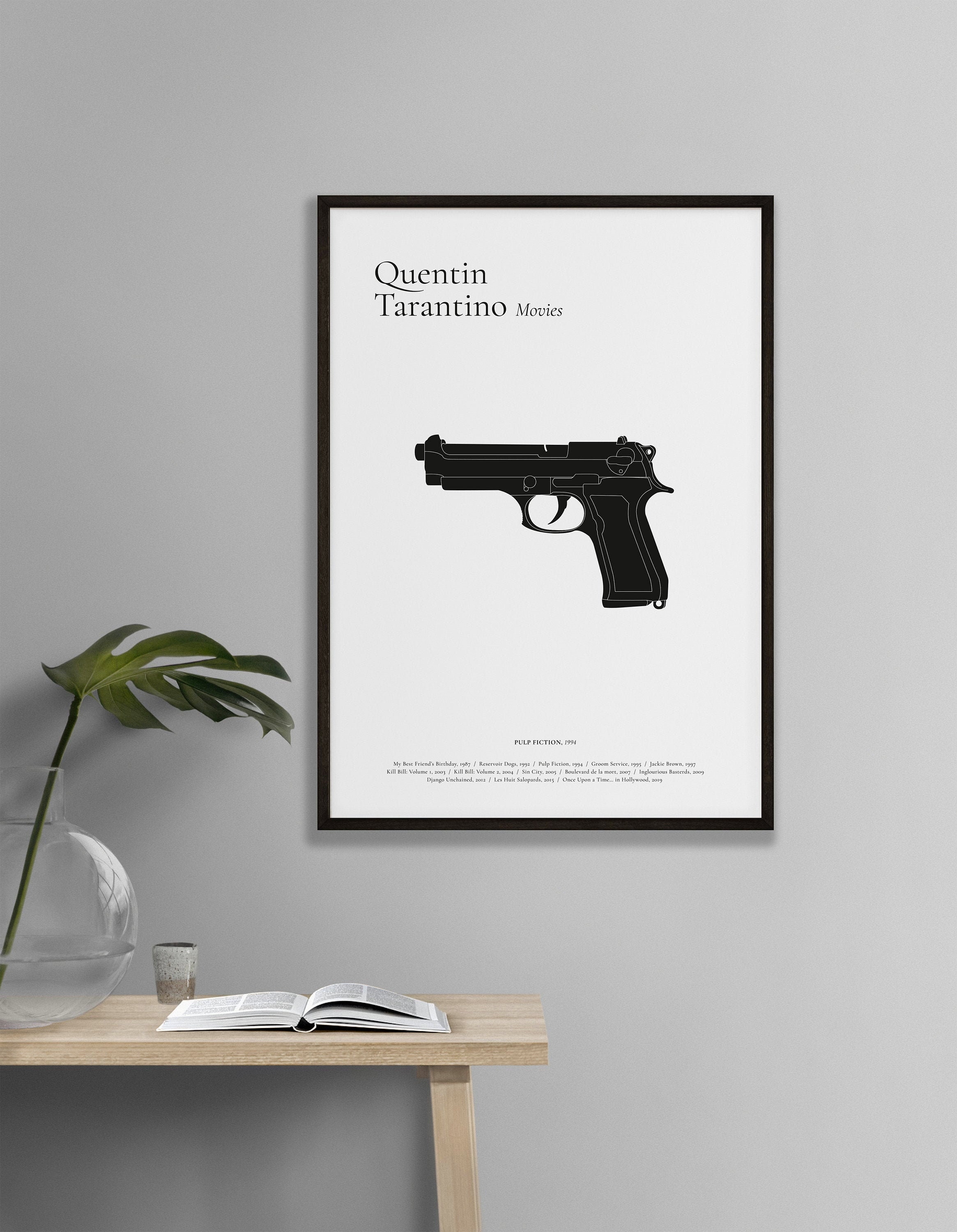 Affiche Pulp Fiction Tarantino | Poster Minimaliste Signé - Film, Cinéma Fond Blanc ou Beige Affiche