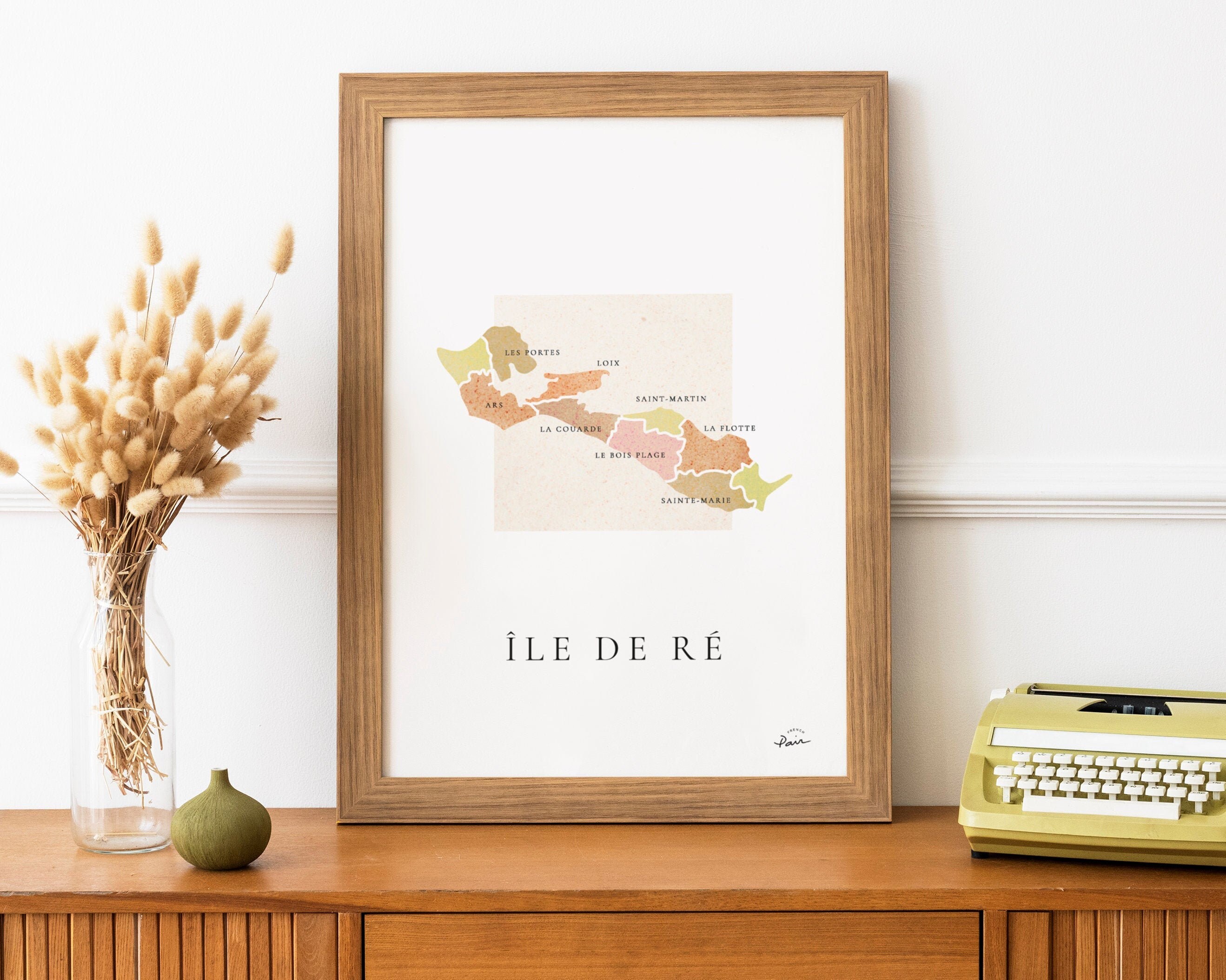 Affiche Île de Ré | Poster Signé - Carte Ile Affiche French Pair