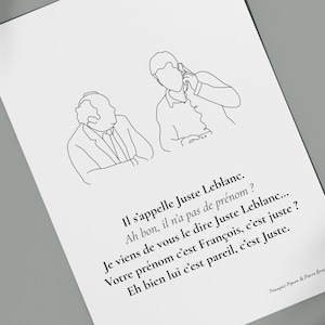 Affiche citation Le Diner de Cons "Juste Leblanc"  | Impression Poster minimaliste - Fond blanc - Film, cinéma, drole, cadeau - French Pair