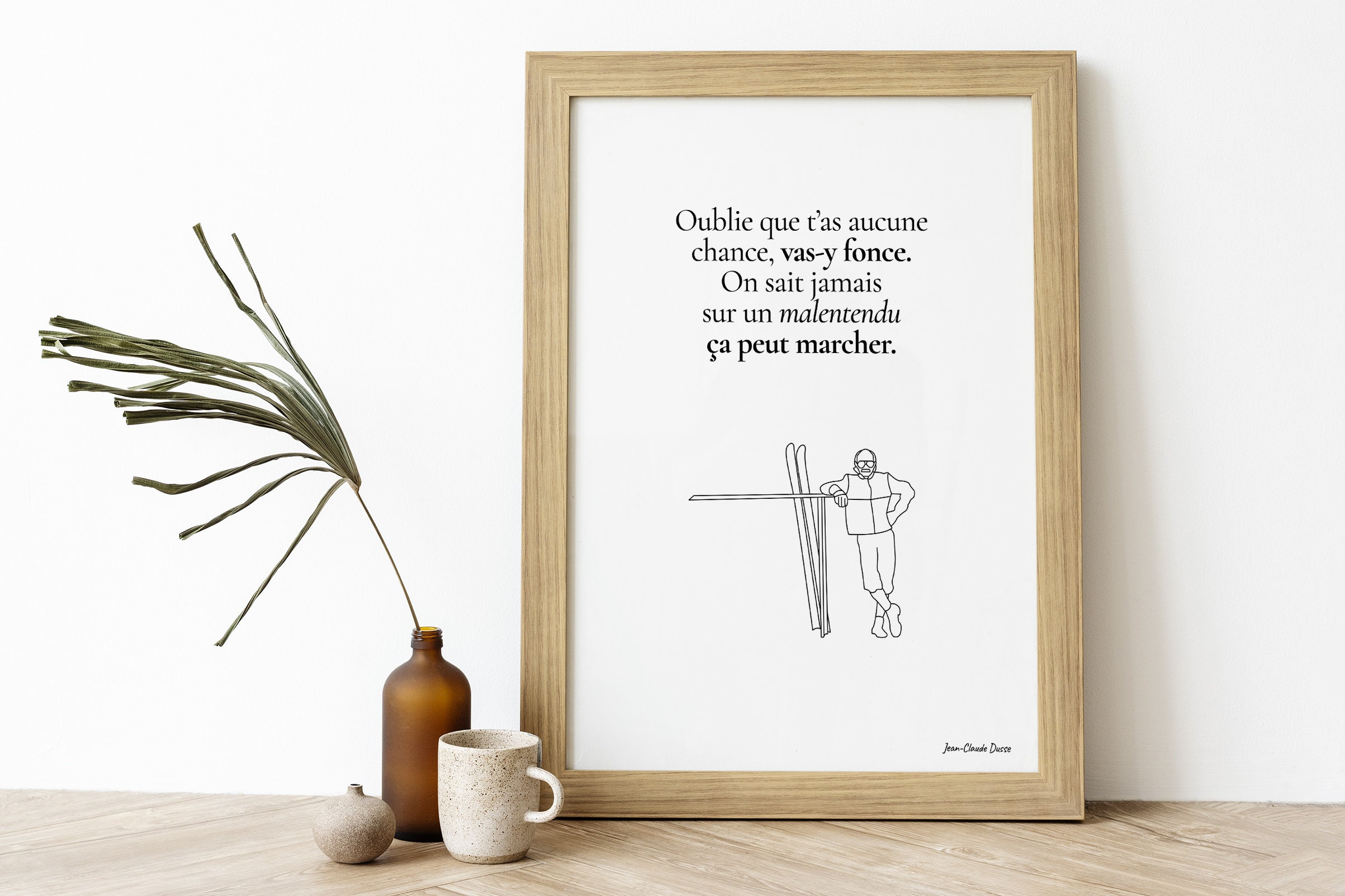 Affiche Les Bronzés Font Du Ski | Poster Minimaliste Signé - Fond Blanc Film, Cinéma, Drole Affiche 