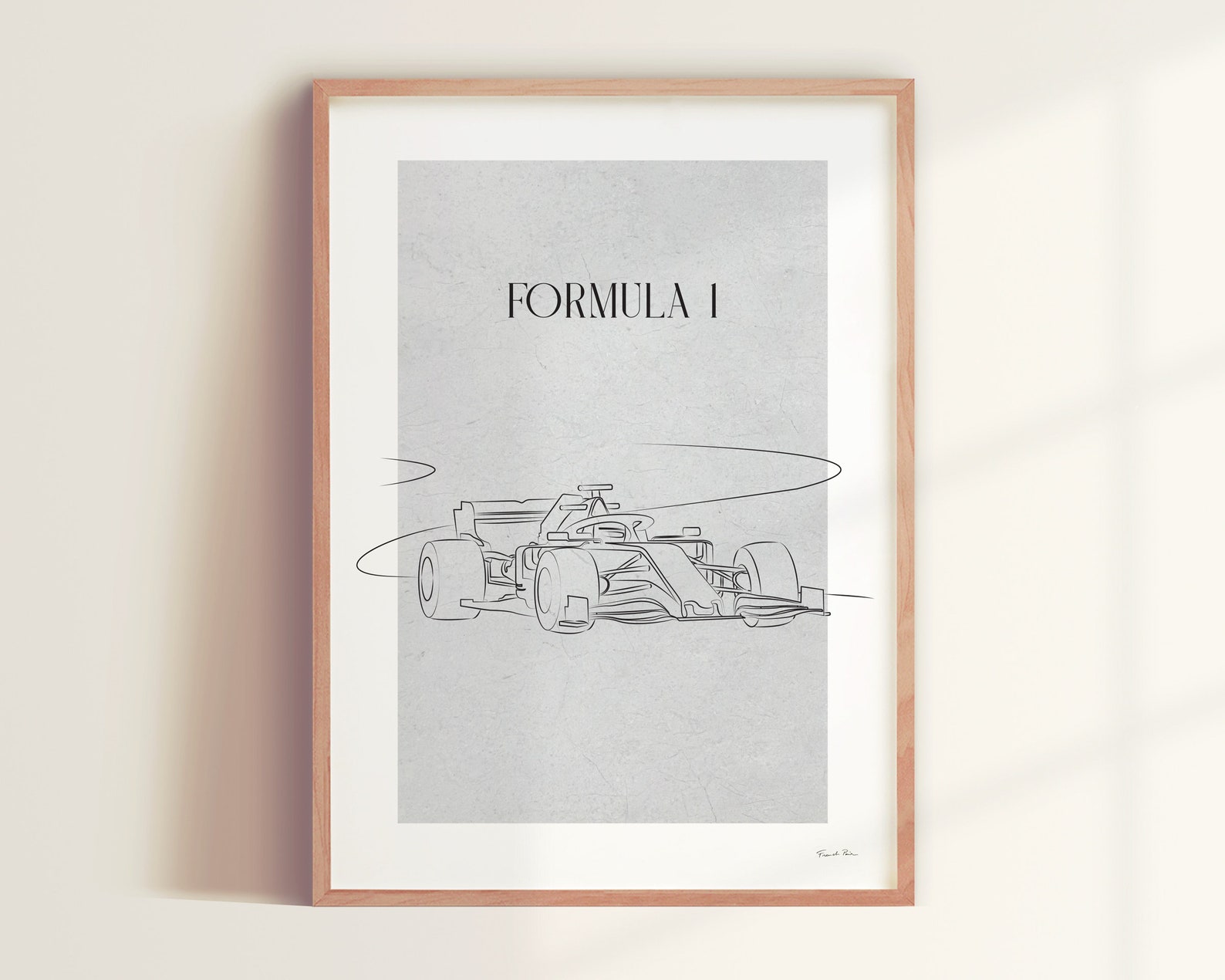 Affiche FORMULE 1 Poster minimaliste signé gris ou noir Etsy France
