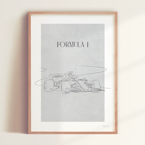 FORMULA 1 poster | Signed minimalist poster - gray or black - Sport, Formula 1 - French Pair poster