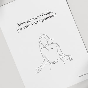 Cita del cartel Visitantes | Impresión de póster minimalista - Fondo blanco - Película, cine, divertido, regalo - Póster de pareja francesa