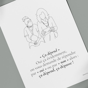 Plakat z cytatem Święty Mikołaj to śmieci - „To zależy” | Minimalistyczny plakat - Replika, Film, kino, zabawny - Plakat francuski Para