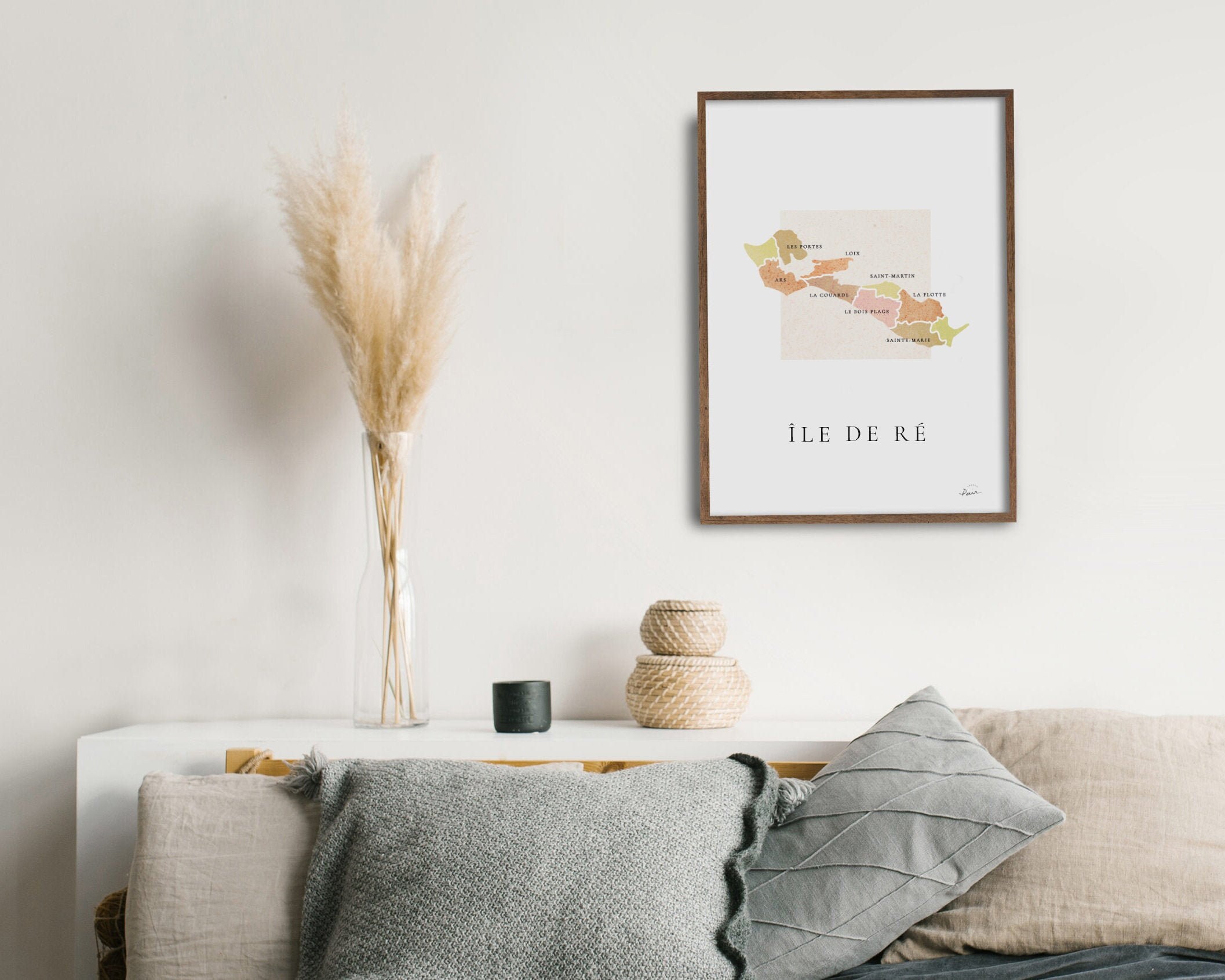 Affiche Île de Ré Poster signé Carte Ile de Ré Affiche - Etsy France