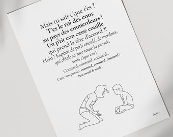 Affiche citation Nos jours heureux | Impression Poster minimaliste - Fond blanc - Film, cinéma, drôle, idée cadeau - Affiche French Pair
