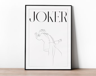 Poster JOKER Format A4 |  Minimalist poster signed - Film, cinema, joker